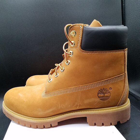 Timberland 6'' Premium Men's Boots Wheat Nubuck Size 8 - Yellow #TB010061 NEW! - Picture 4 of 13
